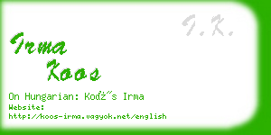 irma koos business card